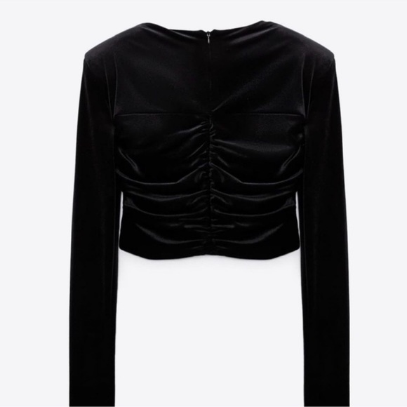 Zara Velvet Crop Top - Picture 4 of 7